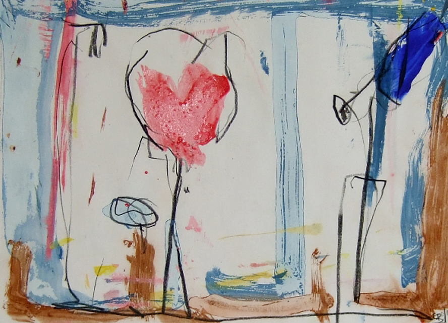 ©Clemens Bordenstein From 'Homunculi' Series Mixed Media on Paper, 8.5x12"