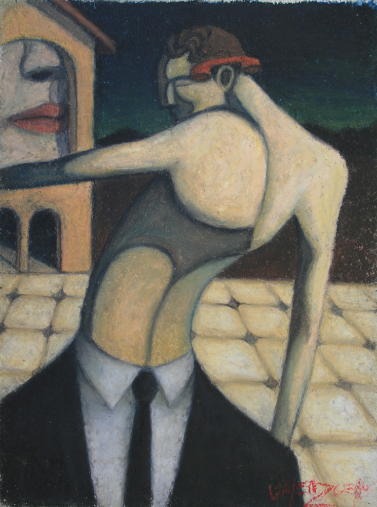 © Scott Valenzuela - The Talking House Tango, 2012, Oil Pastels on Paper, 14.5x11"