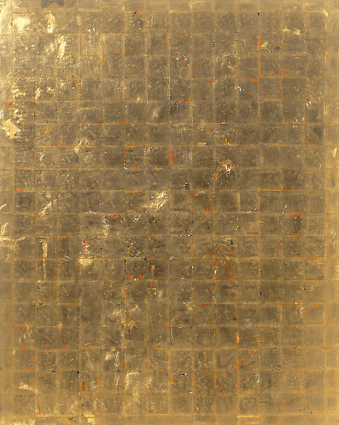 ©Michael Burges Reverse Glass Painting, Acrylic, Gold Leaf, Plexi , Aluminum, 70.9x59"