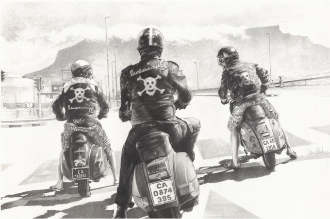 © Claus-Steffen Braun - 'Cape Vesparados' from Cape Town Series, Pencil, 63x90cm, Print 24x33"